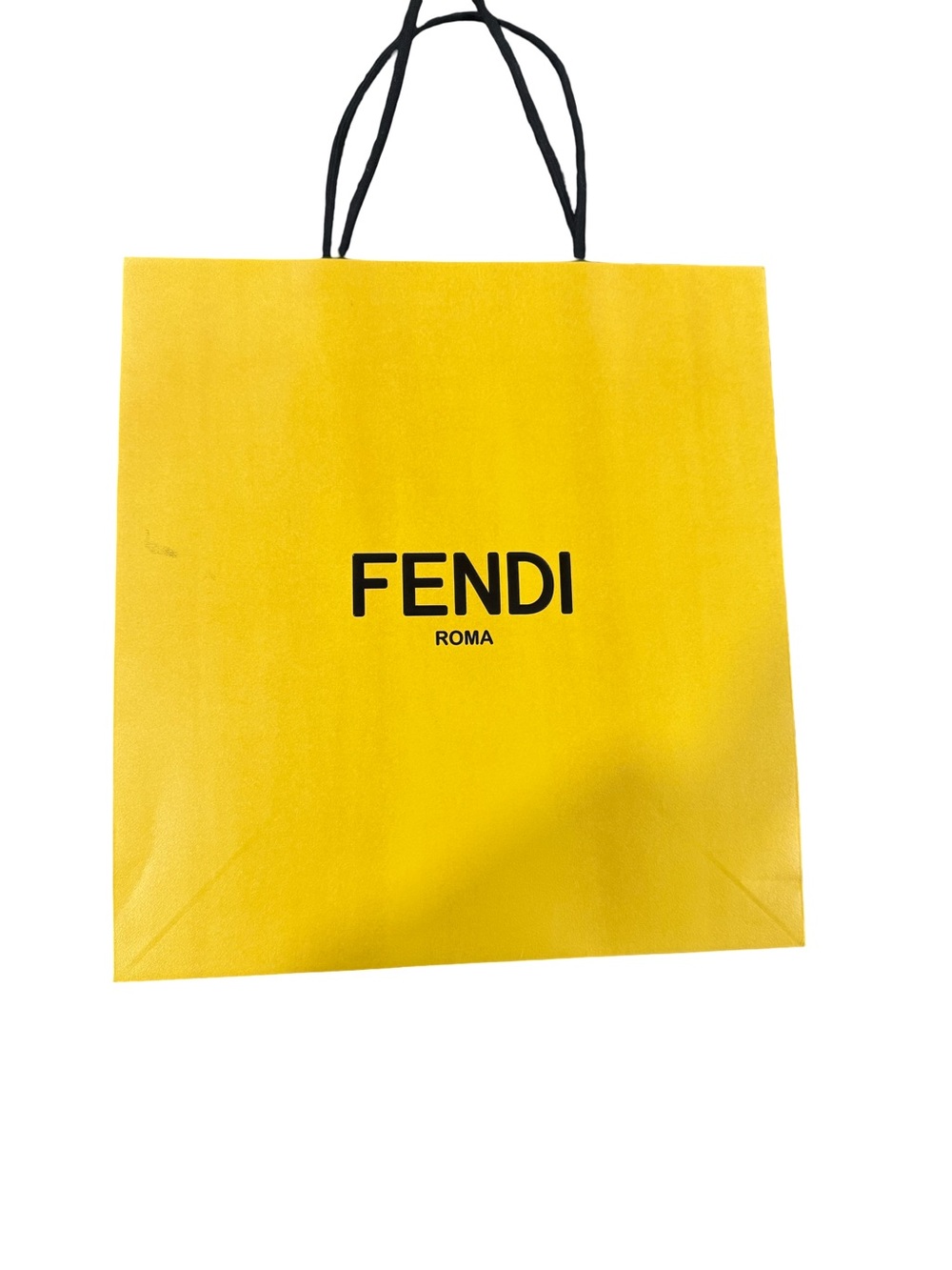 Fendi Yellow Paper Tote/Shopping Bag with Black Logo Handles